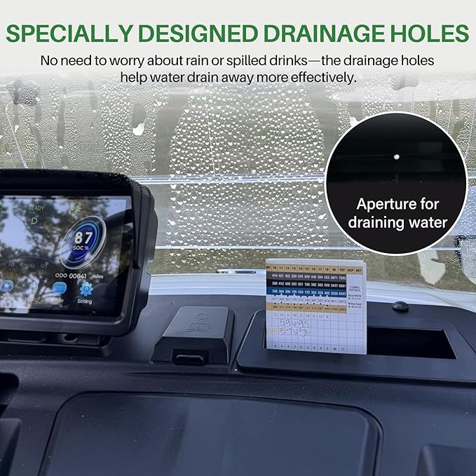 Golf Cart Phone Holder & Storage Tray for Evolution D2 Classic, Carrier & Forester, Large Capacity Storage Basket with Drain Hole, Evolution Golf Cart Accessories, Black