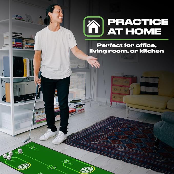 Back 2 Basics 10ft Golf Putting Mat - Premium Indoor Putting Green, Realistic Golf Putting for Training - Golf Practice Mat for Indoor/Outdoor Use, Putting Practice Mat for Golfers