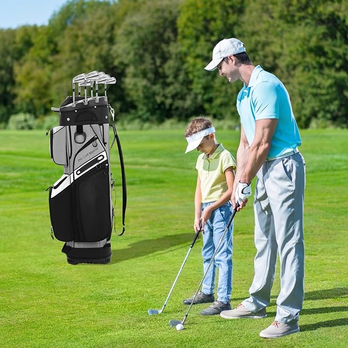 Balacoo Golf Cart Bag for Men - 14 Way Divider Golf Bag with Waterproof Material - Golfing Gear Organizer with Multiple Pockets for Travel and Storage