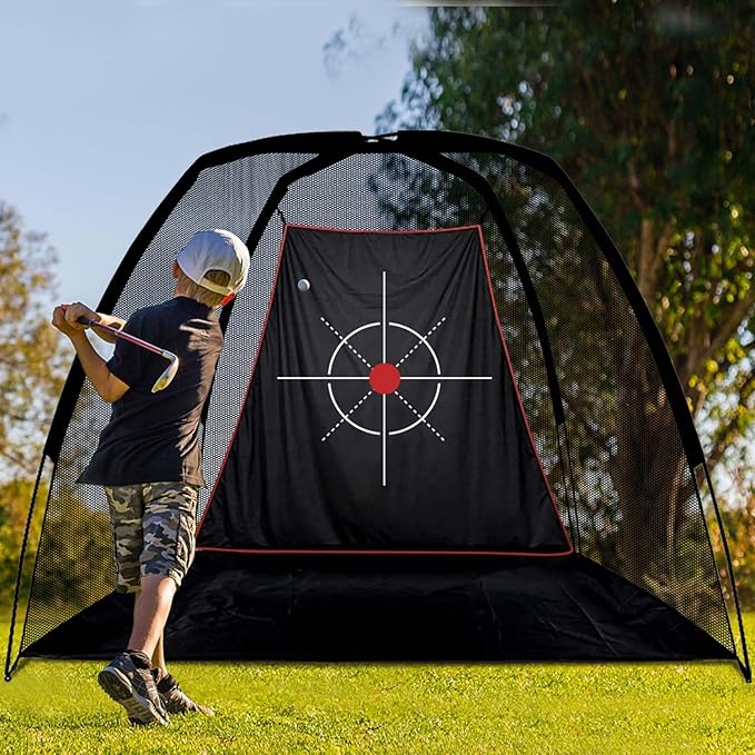 Golf Target Cloth - Heavy Duty Impact Screen for Golf Nets, Indoor/Outdoor Practice Hitting Training Aid with S-Hooks