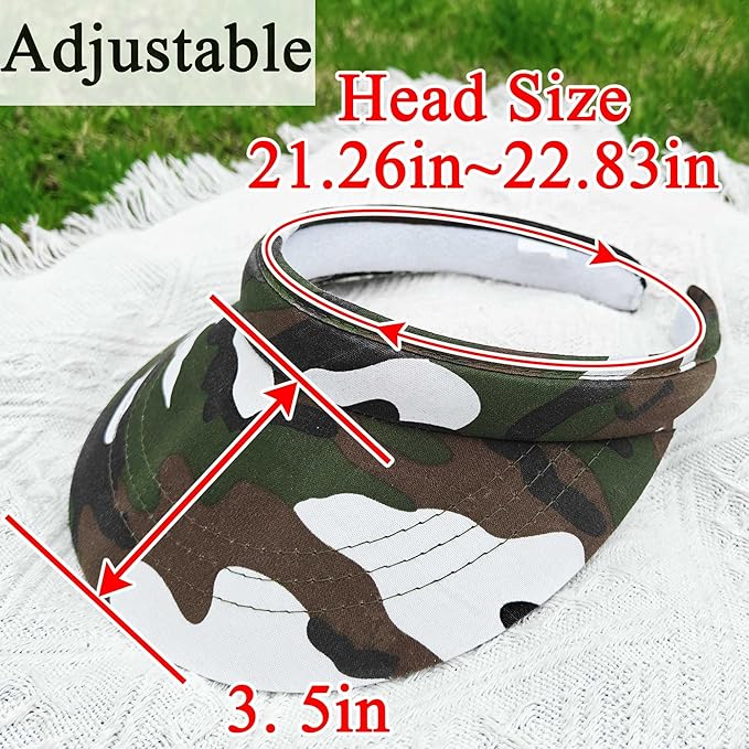 2 Pack Visor Women Men Sun Hat Clip On Visors Adjustable Sport Wide Brim Cap