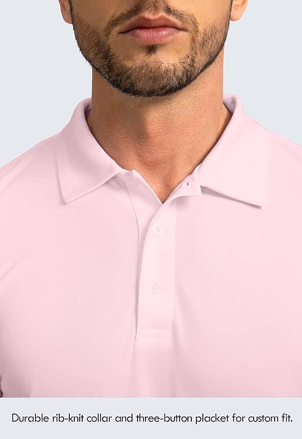 Men's Polo Shirt Long Sleeve Golf Shirts Lightweight UPF 50+ Sun Protection Cool Shirts for Men Work Fishing Outdoor