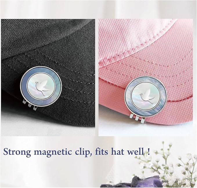 Golf Ball Marker Hat Clip with Pearl Ball Marker, Golf Gifts, Golf Accessories, Golf Ball Markers for Women