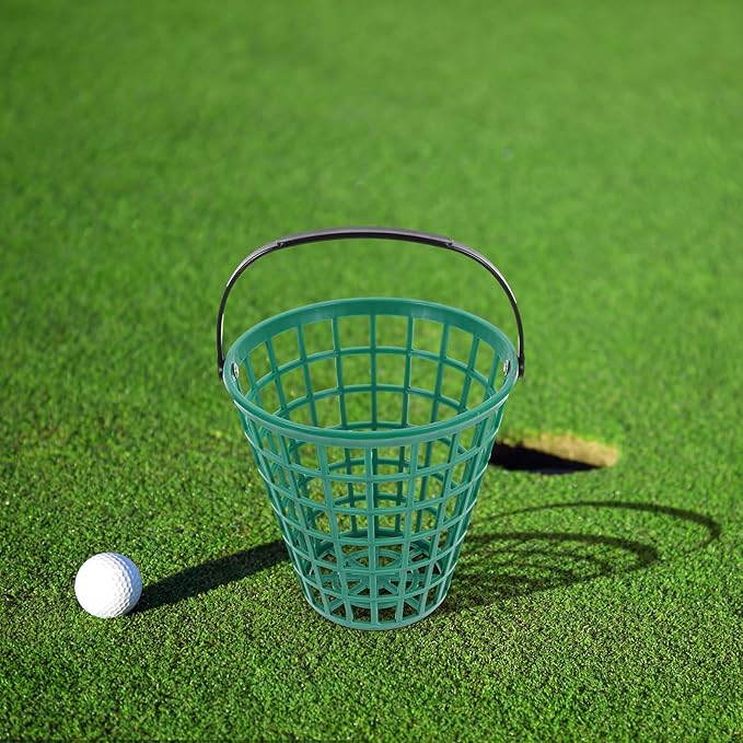 1pcs Golf Ball Basket,Plastic Golf Ball Bucket Golfball Storage Container with Handle for Outdoor Sport Stadium Accessories,75pcs Ball