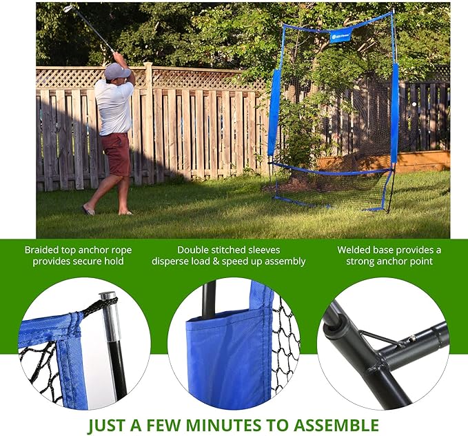 Golf Practice Hitting Net, Indoor Garage or Outdoor Backyard Driving Heavy Duty Mesh Netting for Home Real Pro Golfing Swing Chipping Train, Easy Setup Stable Frame, Portable Golfer Carry Bag
