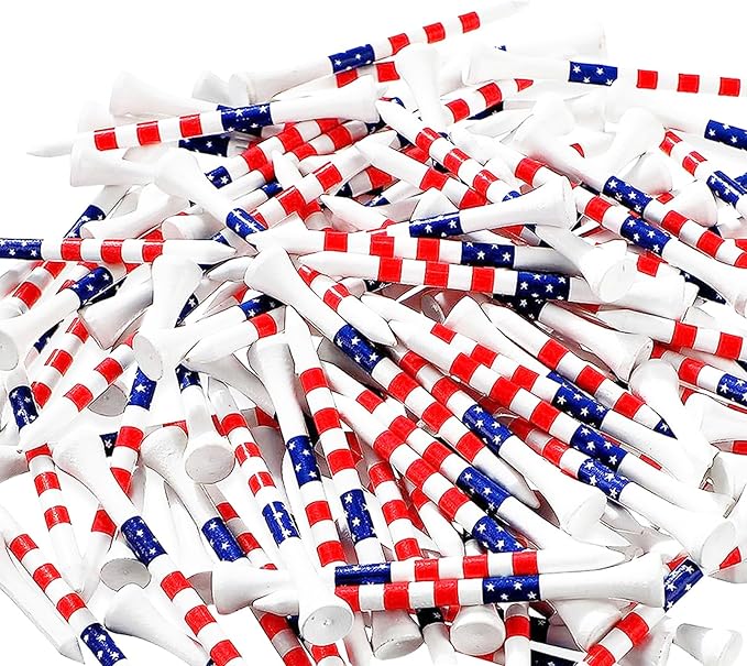 Dukars 3-1/4" Performance Golf Tees, Stars and Stripes, 100 Count