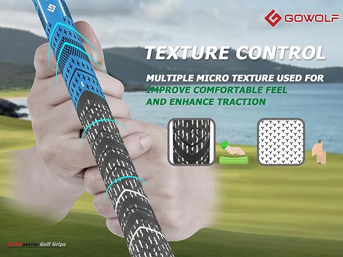 Gowolf Golf Grip Cord Rubber Multi-compound Golf Driver Irons Club Choose 13 Grips with 15pcs Tapes Or Full Kit choose one