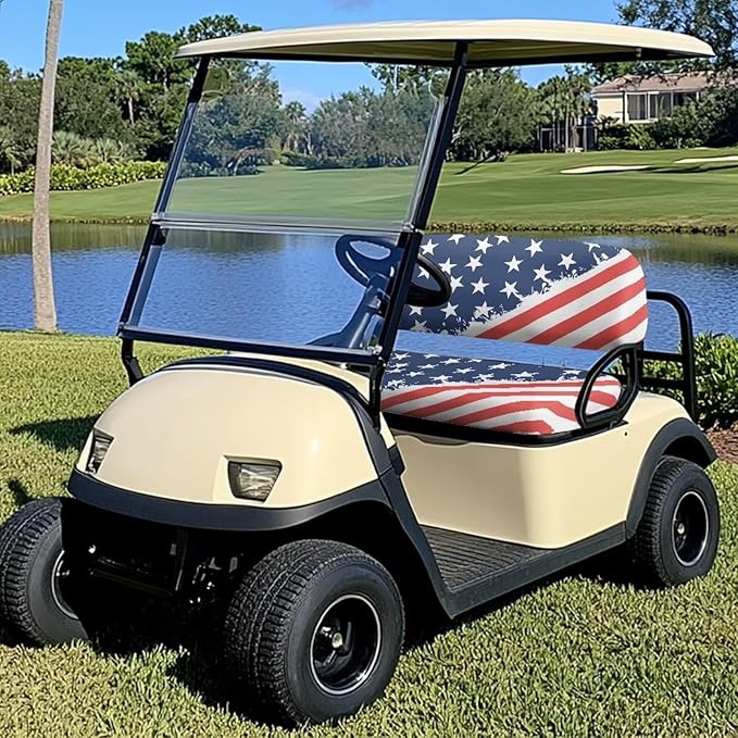Golf Cart Seat Covers, Universal Fit & Nonskid Bottom Fits for Club Car 2 Person Seats Golf Carts