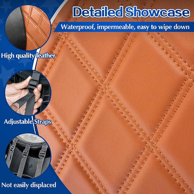 NOKINS 4PCS Golf Cart Diamond Seat Covers Kit,Front and Rear Seat Covers Fits for EZGO/Club Car/Yamaha Original Regular Seat Cushion, No Stapler