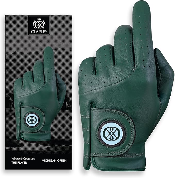 CLAPLEY Women’s Golf Glove – Premium Cabretta Leather with Magnetic Ball Marker, Breathable Design, Good Elasticity, Precious Gift for Golfers, Super Soft Feel, Left and Right Hand, Secure Fit