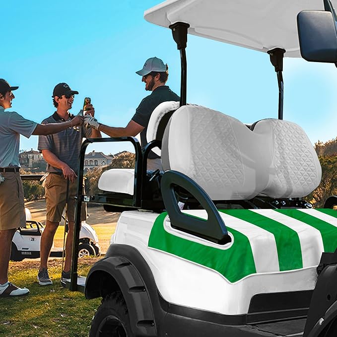 YOKYHOM Golf Cart Seat Covers, Green Golf Cart Seat Towel Blanket Keeps Seat Comfortable and Clean, 100% Microfiber, 51''x 31'', for EZGO, Yamaha, Club Car and More 2-Seat Golf Carts