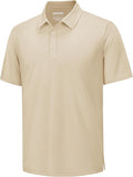 TACVASEN Mens Polo Shirts Short Sleeve Pique 3 Buttons Golf Polo Cooling Performance Moisture Wicking Shirt