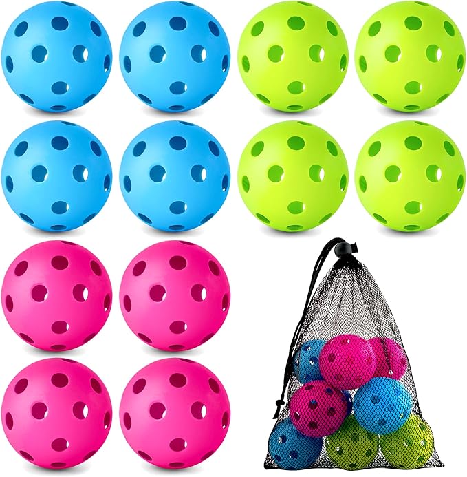 Coopay 12/50/100 Pack Baseball Practice Balls Plastic Training Balls Lightweight Hollow Softballs with a Drawstring Bag for Hitting, Baseball Training Indoor Outdoor Use