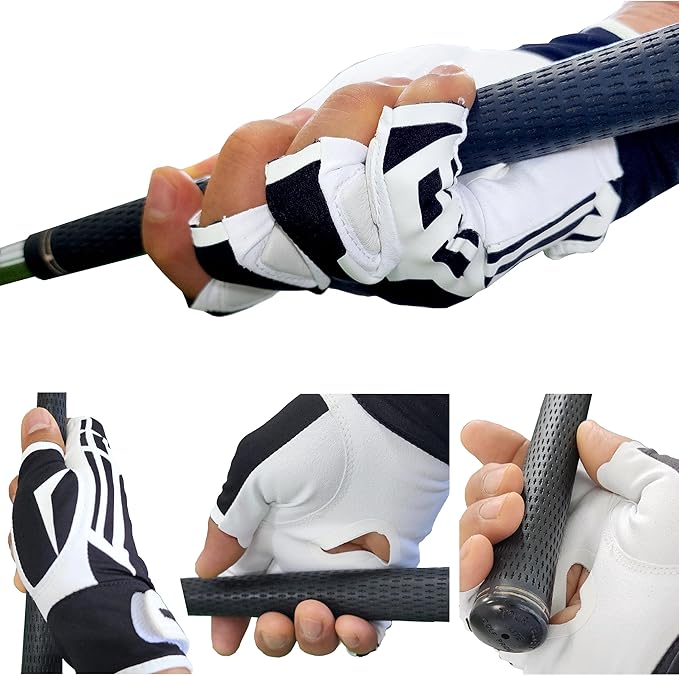 MONKEY GRIP Sun Protector Golf Glove Light Hand Premium Synthetic Half Finger UV-Cut Nonslip Power Grip No Twist
