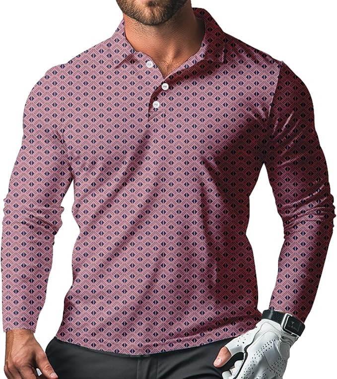 Men's Long Sleeve Golf Shirt Quick Dry 3 Button Work Fishing Outdoor Casual Collar Shirt