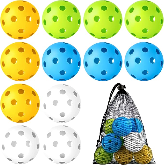 Coopay 12/50/100 Pack Baseball Practice Balls Plastic Training Balls Lightweight Hollow Softballs with a Drawstring Bag for Hitting, Baseball Training Indoor Outdoor Use
