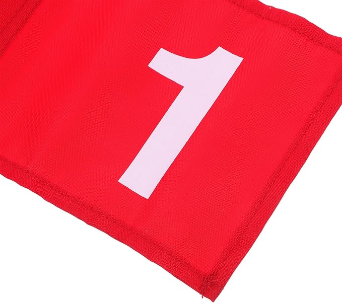 Ciieeo Numbered Golf Markers 4Pcs Red Putting Area Flags Sturdy Outdoor Practice Training for Golf Course and Backyard Use