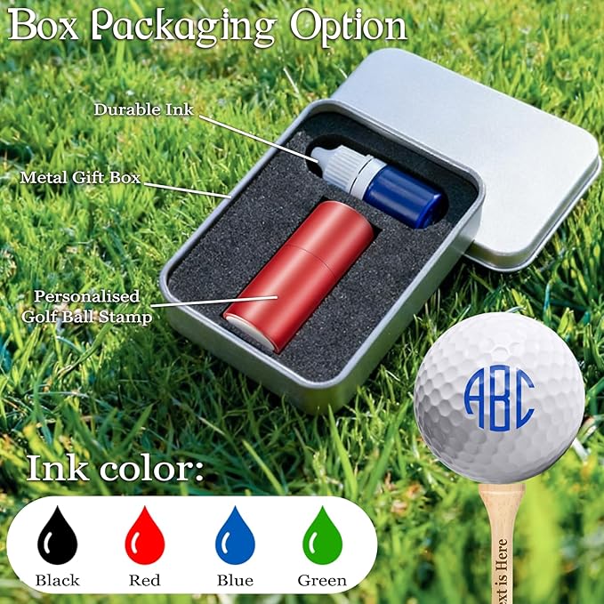 Custom Golf Ball Stamp Marker Personalized Golf Ball Name Logo Quick-Dry Self-Inking Stamper Golf Gift for Men Golfer Dad