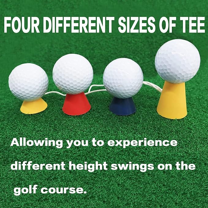 FINGER TEN Rubber Winter Golf Tees with 4 Different Heights 39mm 22mm 16mm 11mm for Frosty Days Durable Golfing Tee 4 in 1 Sizes for Hard Ground Home Driving Range Mat Training Practice