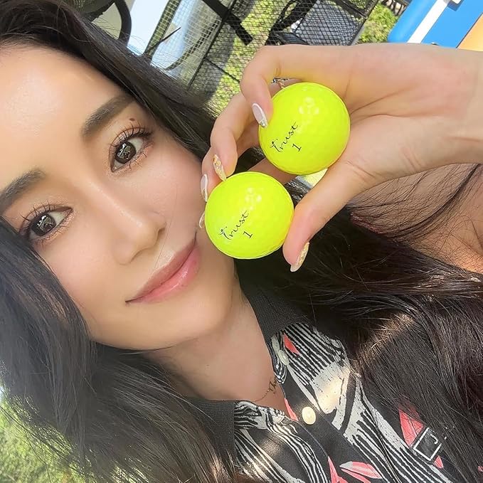 Trust Golf Balls - Aurora & Rosa Crystal Urethane Series | Eye-Catching & Easy to Spot | Maximum Distance, Soft Feel, Straight Flight, & Greenside Control | Blue, Orange, Pink, Yellow | 12 or 48 Balls