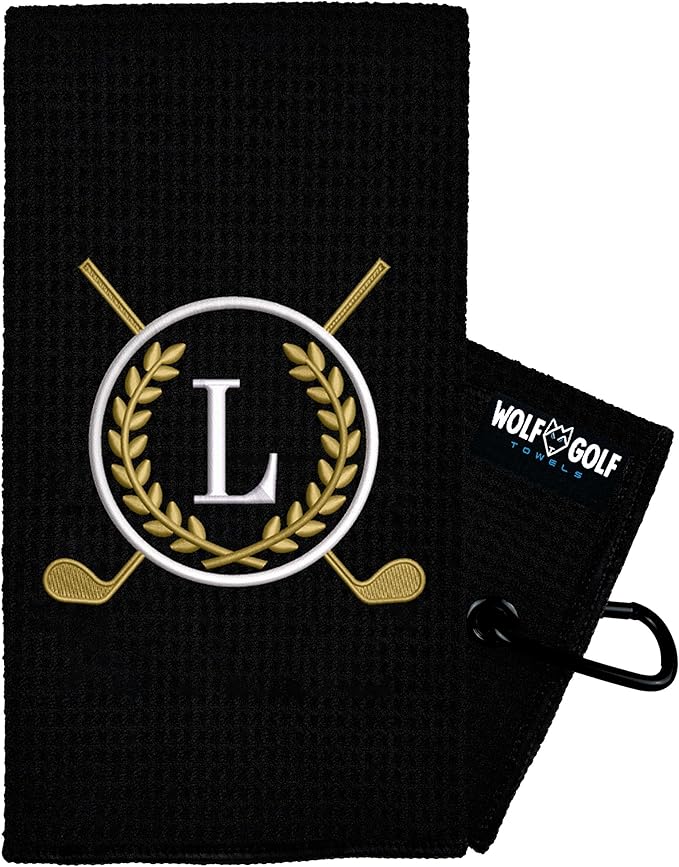 Wolf Golf Towels Monogrammed Personalized Golf Towel | Custom Golf Towels for Golf Bags for Men or Women