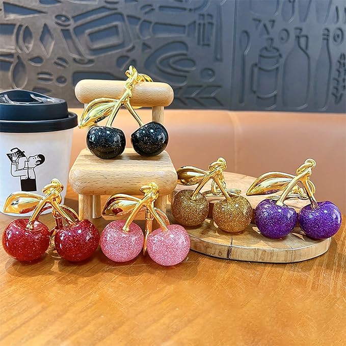 Fruit Bag Charm Purse Charms Keychain Strawberry Cherry Accessories Keychain For Women Birthday Valentine Day Gifts