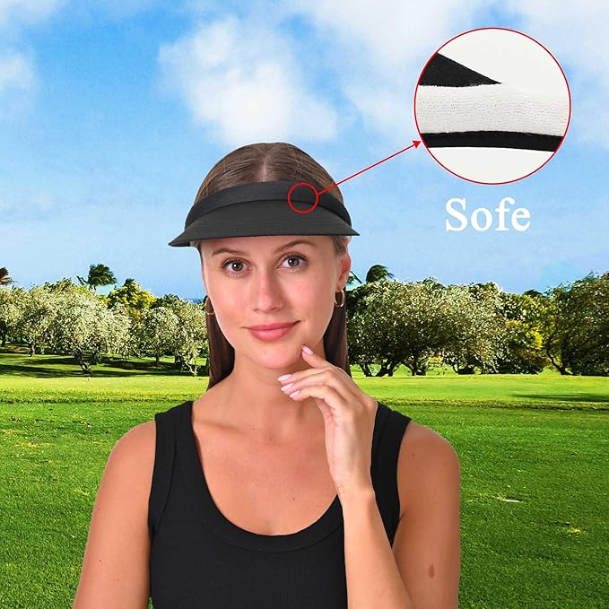 2 Pack Visor Women Men Sun Hat Clip On Visors Adjustable Sport Wide Brim Cap