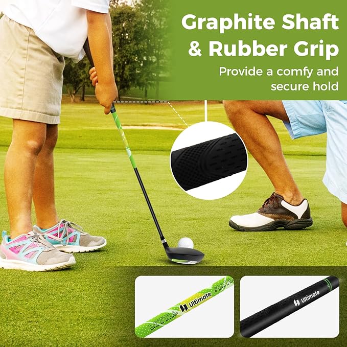 Goplus Junior Complete Golf Club Set for Kids, Right Hand Golf Clubs with Stand Bag, Rain Hood, Golf Practice Set for Ages 5-7,8-10,11-13 Boys Girls