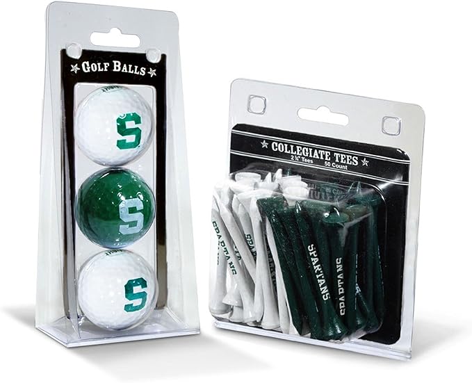 Team Golf NCAA Logo Imprinted Golf Balls (3 Count) & 2-3/4" Regulation Golf Tees (50 Count), Multi Colored