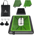 2 in 1 Golf Hitting Mat - Durable Dual Surface Practice mat - Easy to Use Swing Training aid w/Interchangeable Divot Board & Turf mat - Instant Feedback to Analyze Your Swing - Gifts for Golfers
