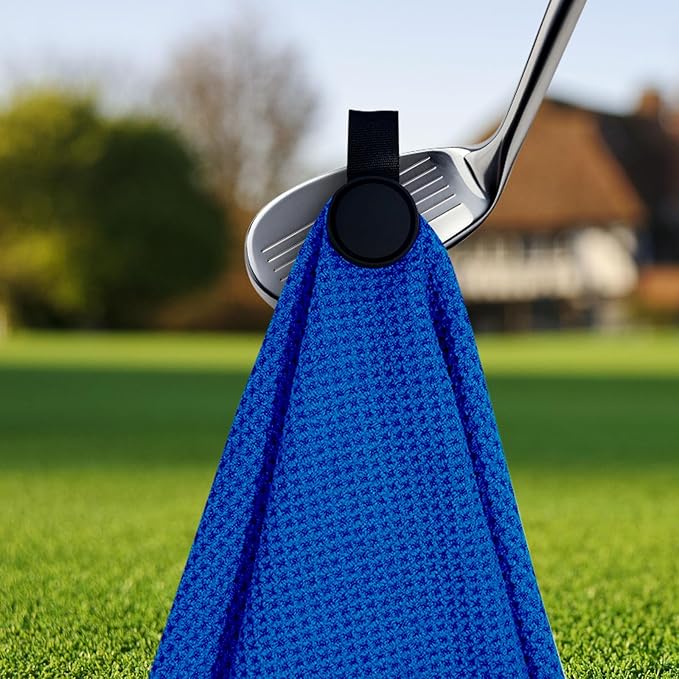 Personalized Golf Towel Custom Golf Towels for Golf Bags with Embroidery Initial Name Magnetic Golf Towel Microfiber Golf Towels with Clip Gifts for Golfers Men Women 16"x 24" (Blue)
