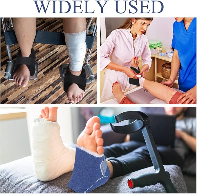 2 Pairs Heel Protector Boot Sheepskin Heel Protectors Soft Foot Cushions Pads with Securing Strap for Protect Feet Ankle Pressure Bed Sores(Black, Blue)