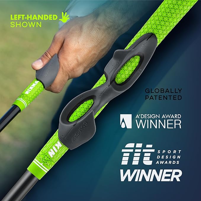 GOLF-GRIP™ Golf Grip Trainer for Left & Right-Handed Golfers – Snap-On Golf Training Aid for Proper Hand Position & Swing Technique – Hit Straighter, Longer Shots & Fix Slices or Hooks