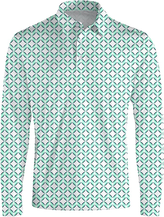 Men's Long Sleeve Golf Shirt Quick Dry 3 Button Work Fishing Outdoor Casual Collar Shirt