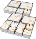 DIMJ Drawer Organizer Clothes 12 Pack - Foldable Baby Organizers and Storage & Dresser Organizer for Bedroom, Closet - Nursery Organization Dresser Dividers for underwear, Sock,Bra, Belt, Tie, Gray