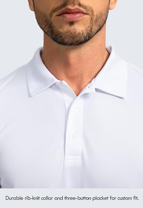 Men's Polo Shirt Long Sleeve Golf Shirts Lightweight UPF 50+ Sun Protection Cool Shirts for Men Work Fishing Outdoor