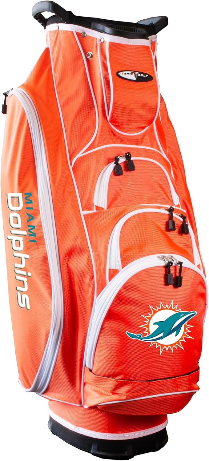 Team Golf NFL Lightweight, 10-Way Club Divider, Spring Action Stand, Insulated Cooler Pocket, Velcro Glove and Umbrella Holder & Lift Assist Handles