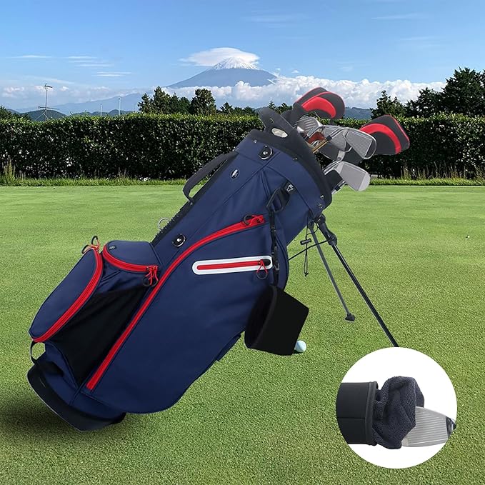 Golf Ball Cleaner Bag Club Cleaning Kit Waterproof Golf Ball Washer Pouch with Detachable Clip, Portable Club Grooves Washer Pocket for Men Women