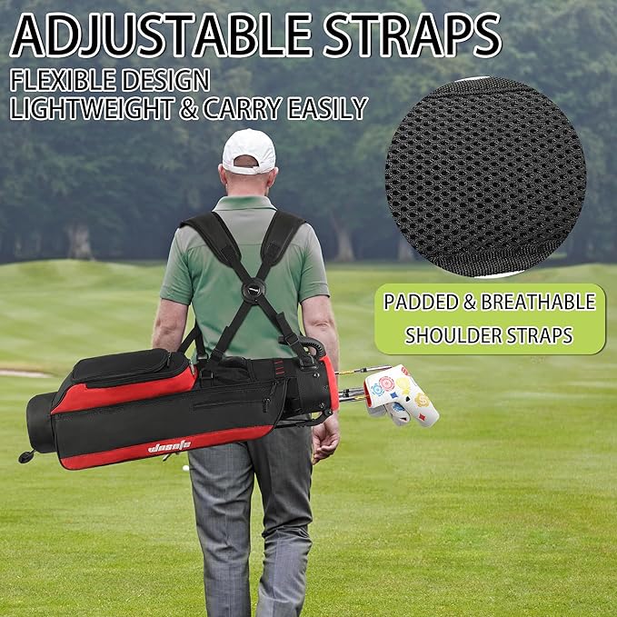 Golf Stand Bag,Lightweight Small Golf Bag,Medium Golf Carry Bag, 2-3Way Divider Men and Women with Adjustable Shoulder Strap Multiple Pockets with Golf Putter Covers