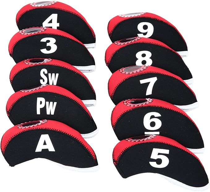 Sword &Shield sports 10pcs/Set Golf Iron Club Head Covers with Numbers Neoprene Top Window Iron Covers