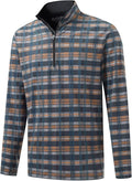 M MAELREG Quarter Zip Golf Pullover Men Dry Fit Long Sleeve Performance Wicking 1/4 Zip Full Print Pullover Mens Sweatshirt