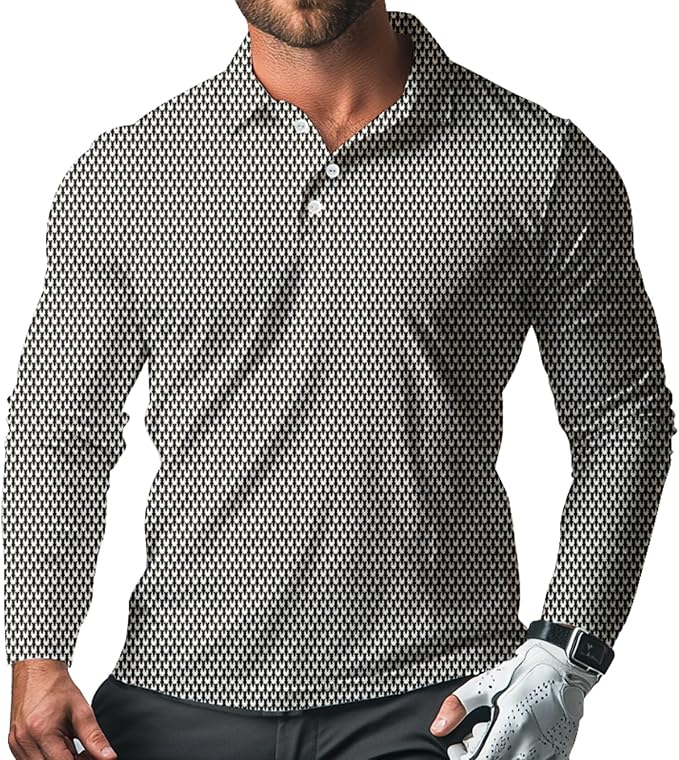Men's Long Sleeve Golf Shirt Quick Dry 3 Button Work Fishing Outdoor Casual Collar Shirt