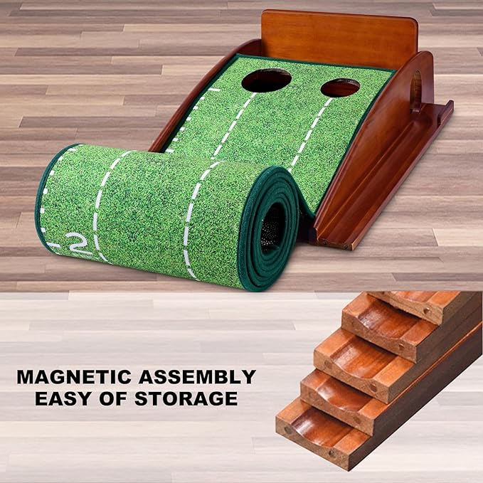 Loowoko Indoor Putting Green with Ball Return, Golf Practice Training Equipment Putting Mat for Home Office, 2025