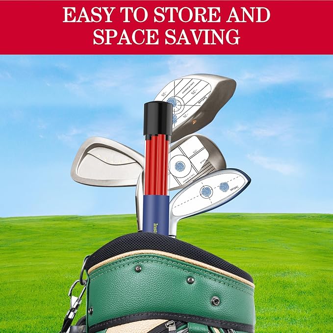 Golf Alignment Sticks 2 Pack,Upgraded 48" Collapsible Alignment Stick Golf Training Aid for Aiming, Putting, Swing Trainer, Golf Training Sticks with Clear Tube Case