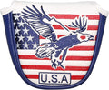 Golf Putter Cover USA Mallet Putter Headcover with Magnetic Closure Leather Golf Club Covers for Most Brand