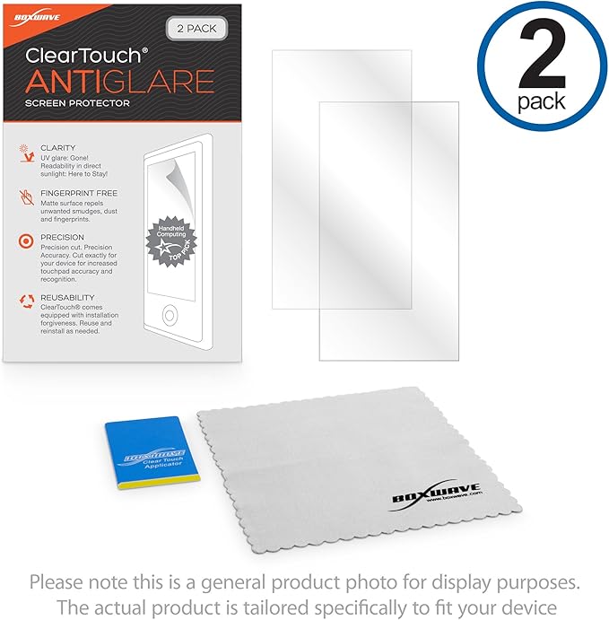 BoxWave Screen Protector Compatible with Mercedes-Benz 2023 AMG CLA 35 Display (7 in) - ClearTouch Anti-Glare (2-Pack), Anti-Fingerprint Matte Film Skin