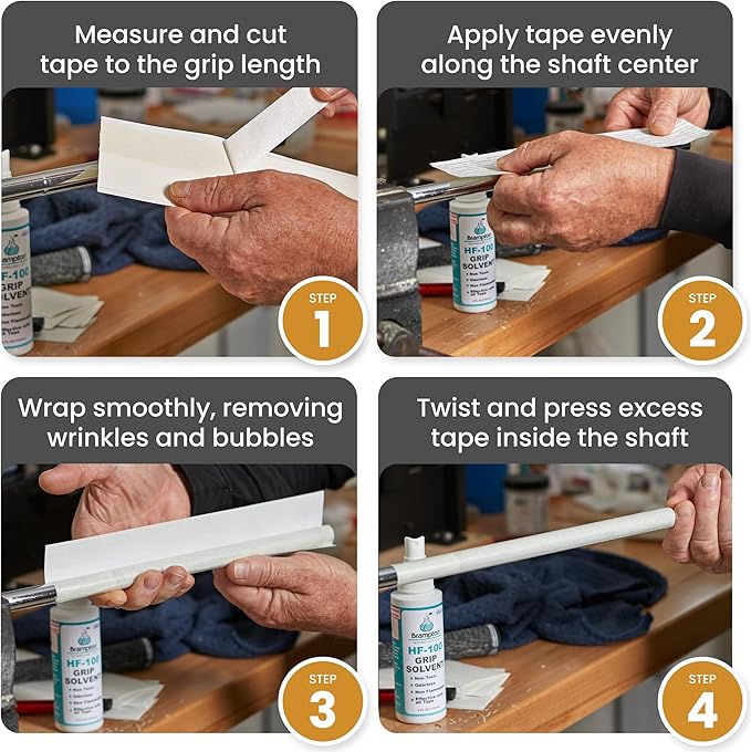 Brampton Premium Golf Grip Tape - 2" x 10" Solvent Activated Adhesive Strips for Golf Club Regripping
