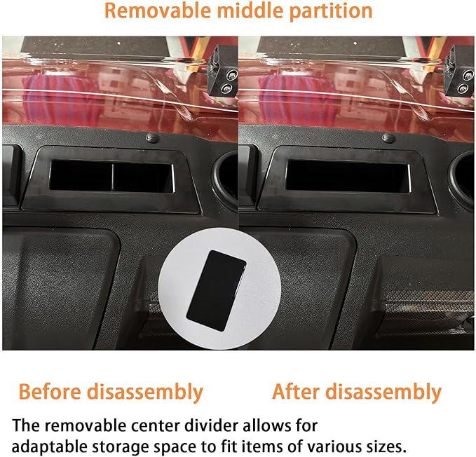 Golf Cart Phone & Wallet Holder for Evolution D5 Maverick and Ranger Models，Removable Divider & Drain Hole，Golf Ball Holder Replacement，Evolution Golf Cart Accessories, Black