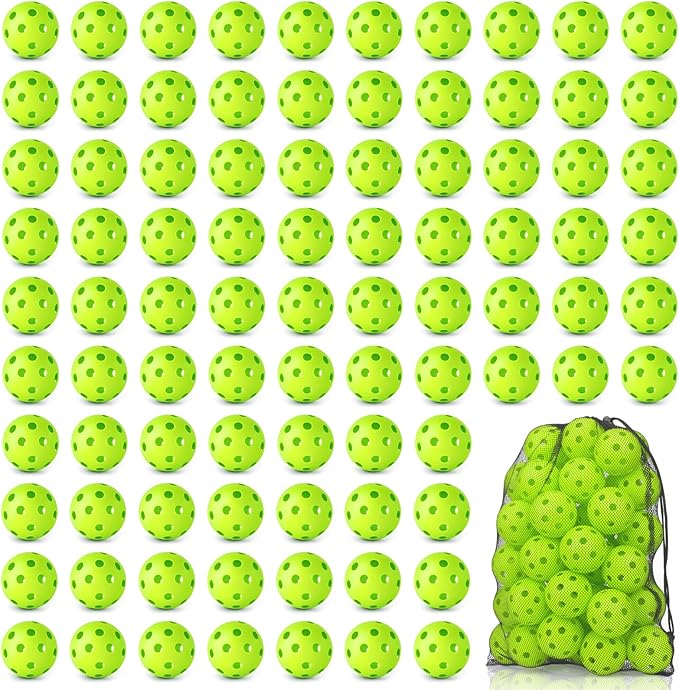 Coopay 12/50/100 Pack Baseball Practice Balls Plastic Training Balls Lightweight Hollow Softballs with a Drawstring Bag for Hitting, Baseball Training Indoor Outdoor Use