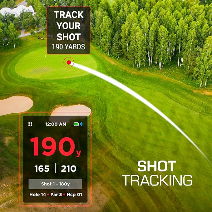 Hand+ Handheld Golf GPS Device, Shot Tracker, Record Shots, Club, GIR, Fairways, Putts, Golf Distance Range Finder, Touch Screen, 42,000+ Courses, Green View, Pin Positioning, Magnetic, Free App, IPX7